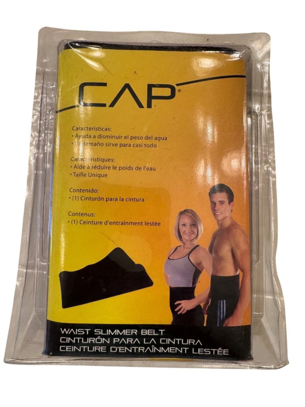 Cap Waist Slimmer Belt One Size NWB Black Adjustable